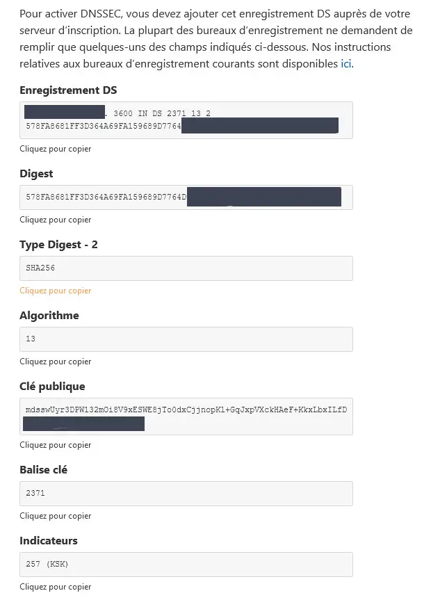 Génération des éléments de configuration pour le registrar 