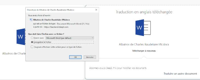 Toutes les étapes pour traduire et exporter un document Word avec Deepl