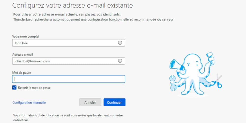 Configurer un compte mail sur Thunderbird