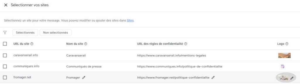 Logo du message RGPD de AdSense